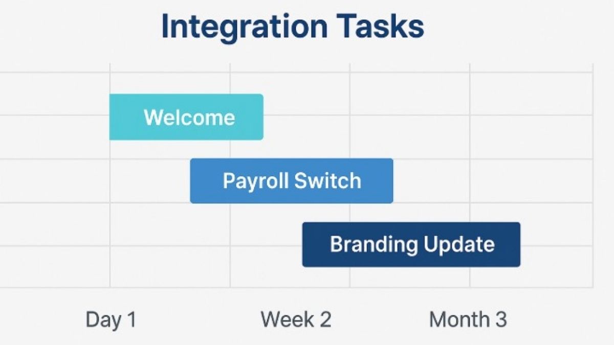 Gantt chart of integration tasks