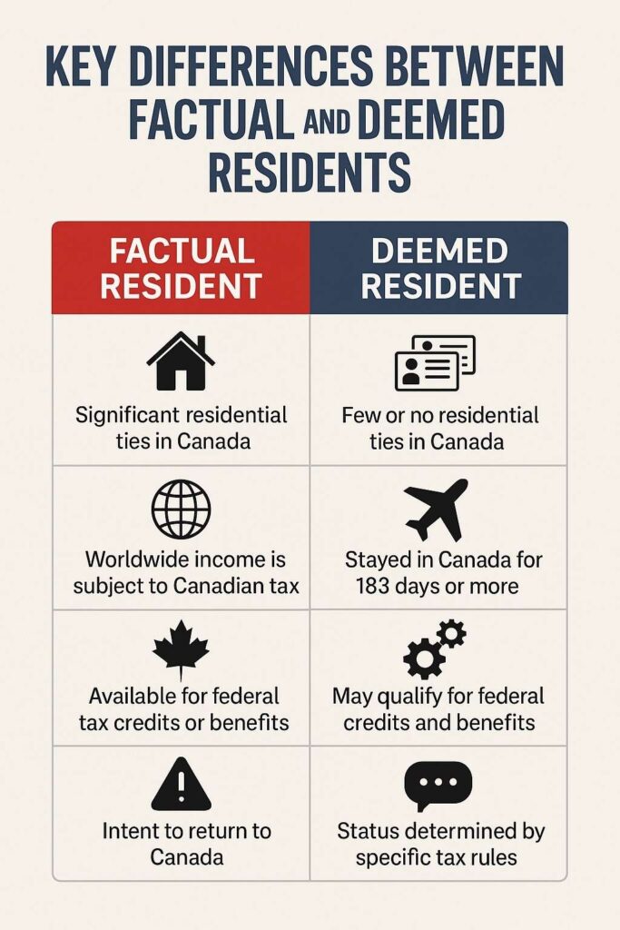 Key Differences Between Factual and Deemed Residents